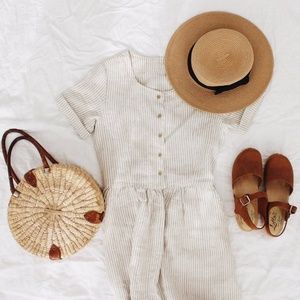 FIN & VINCE linen flax stripe dress